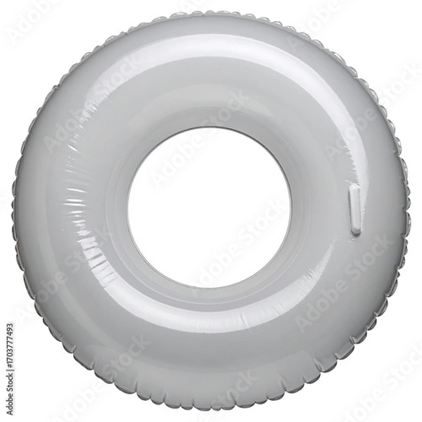 Fototapeta Floating Ring: A circular, inflatable ring, often used in swimming pools or open water, symbolizes relaxation and leisure in a bright, clear image. 