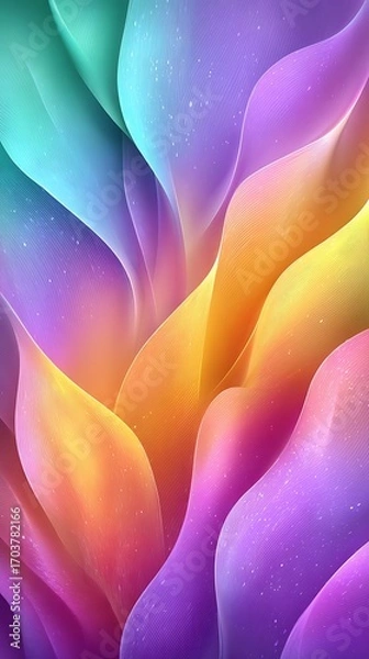 Fototapeta Vibrant abstract wave pattern with colorful gradients, artistic background, copy space
