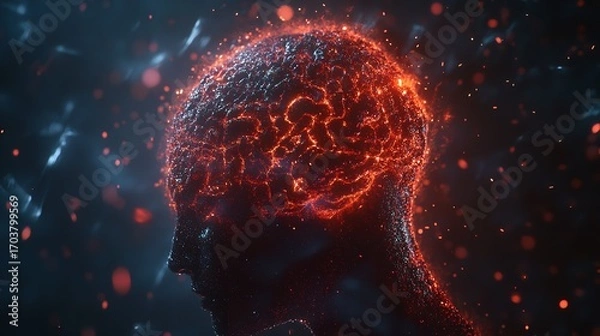 Fototapeta Artificial intelligence new technology science futuristic abstract human brain. Generative AI