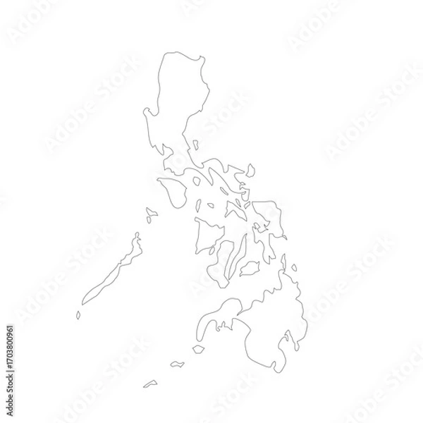Obraz Philippines map vector outline