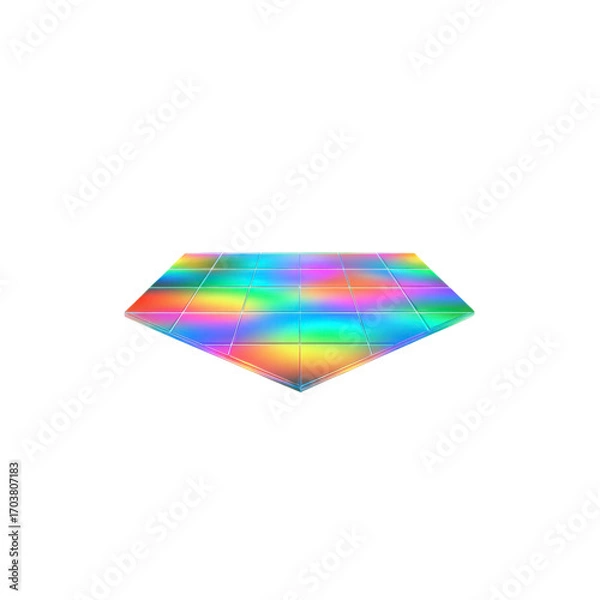 Obraz Holographic Rainbow Dance Floor  Abstract Geometric Platform for Design Projects