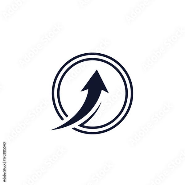 Obraz Upward trending arrow inside a circle