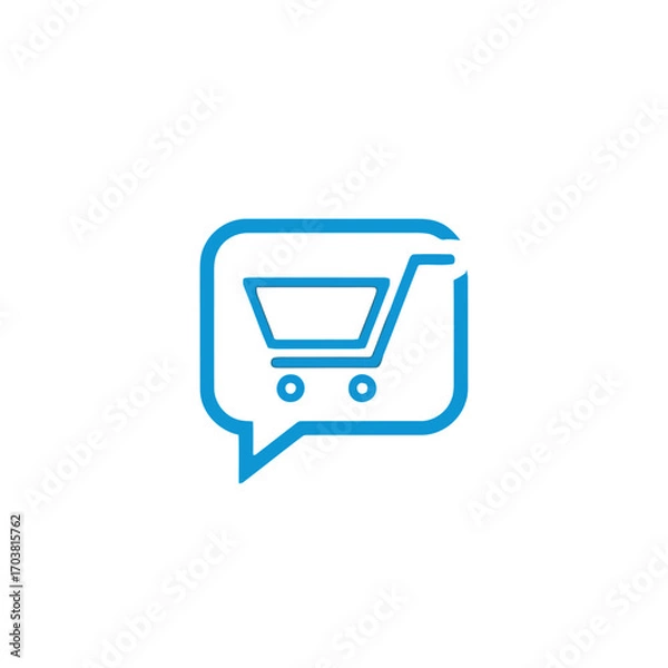 Obraz Shopping cart icon inside a speech bubble