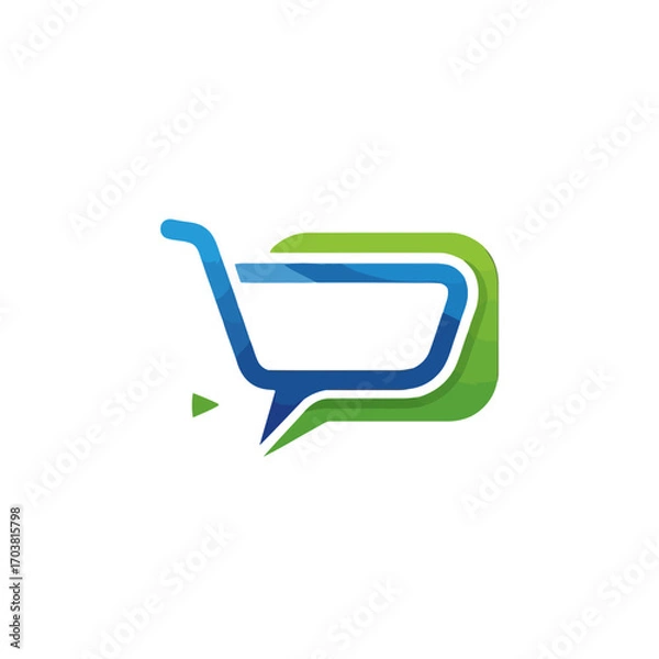 Obraz Shopping cart speech bubble logo