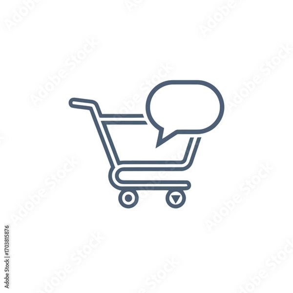 Obraz Shopping cart with speech bubble icon