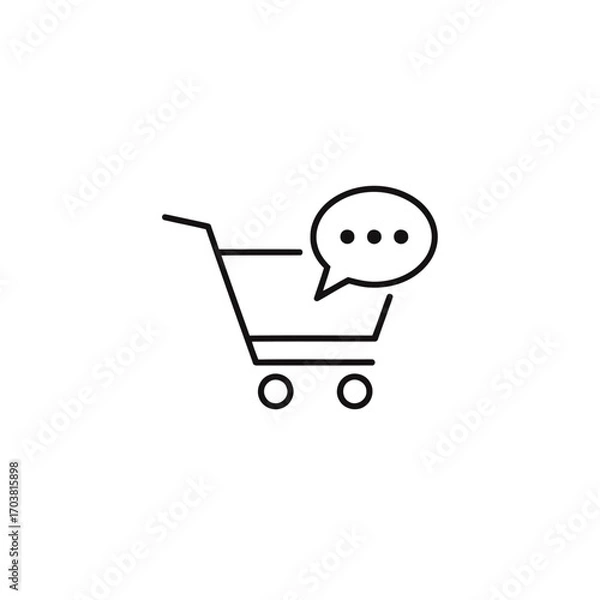 Obraz Shopping cart with speech bubble icon
