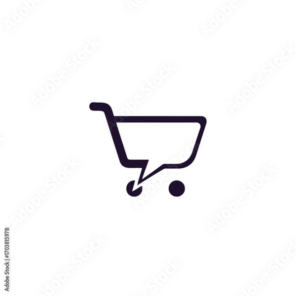 Obraz Shopping cart icon with speech bubble