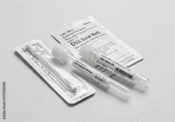 Fototapeta a dna swab collection kit sterile packaging labele