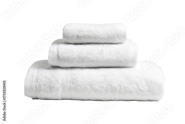 Fototapeta White stack of three bath towels