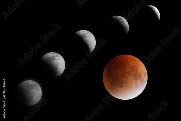 Obraz moon eclipse, blood moon