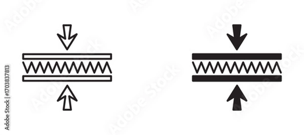 Obraz Thickness Icons in solid and liner versions.