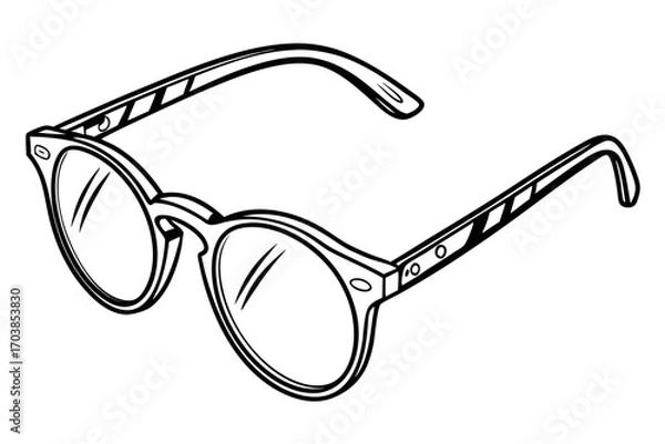 Obraz Stylish round eyeglasses with striped arms