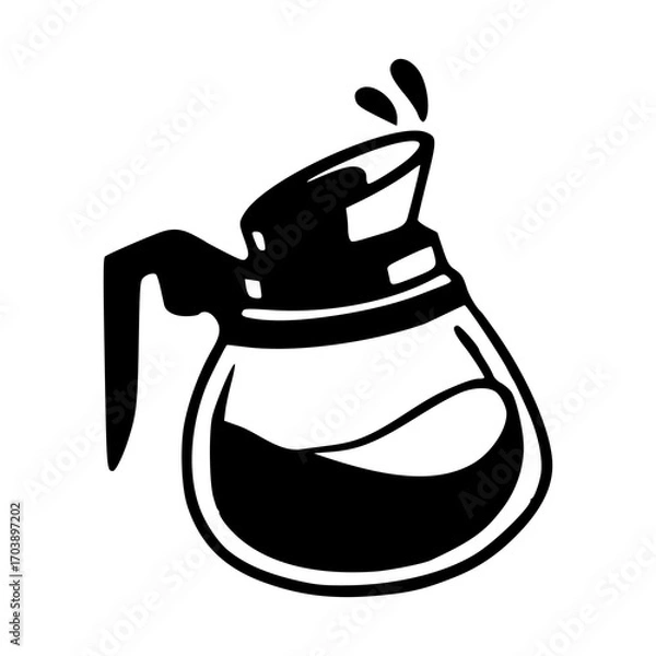 Obraz coffee pot with splashing coffee icon