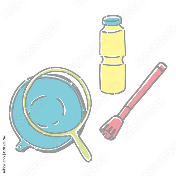 Obraz しゃぼん玉の道具のイラスト