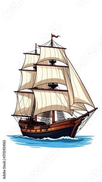 Obraz Vintage sailing ship illustration