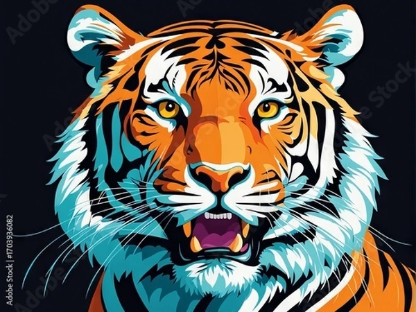 Obraz tiger head vector illustration design