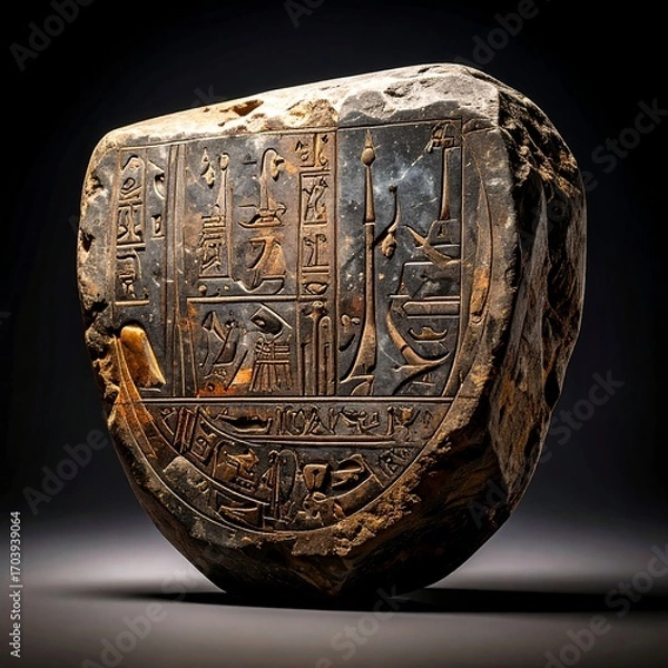 Obraz Ancient stone slab with hieroglyphs