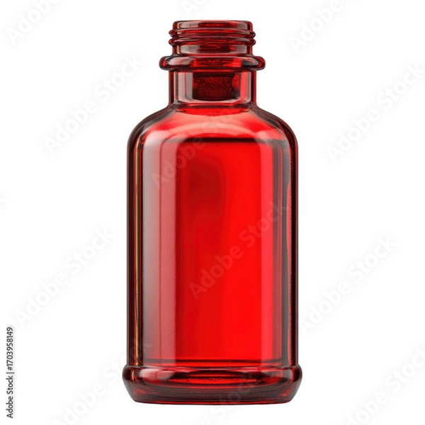 Fototapeta Colorful glass bottle adds vibrant touch to any setting with its rich red hue and classic design