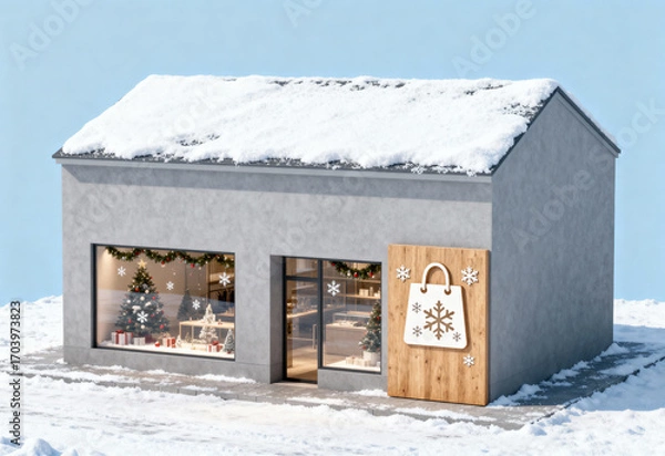Obraz Minimalist Isometric Retail Store Building