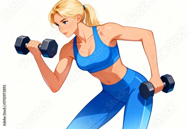 Obraz Personal Trainer Demonstrating Dumbbell Exercise Technique