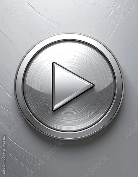 Fototapeta Play button, metallic, abstract