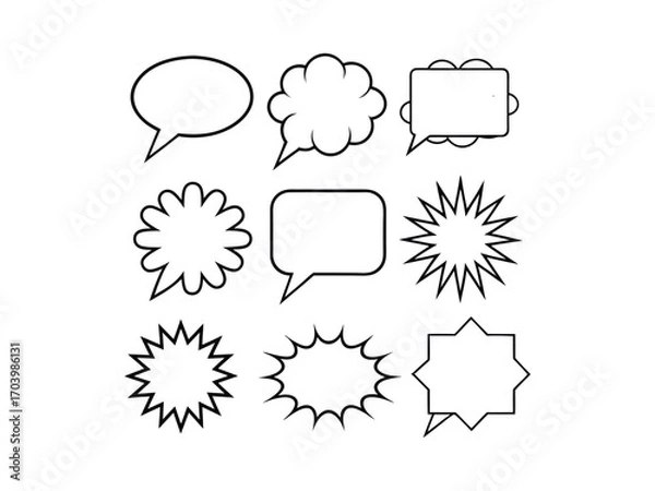 Fototapeta zig zag speech bubble icon silhouette