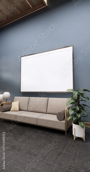 Fototapeta sofa armchair minimalist design muji style.3D rendering