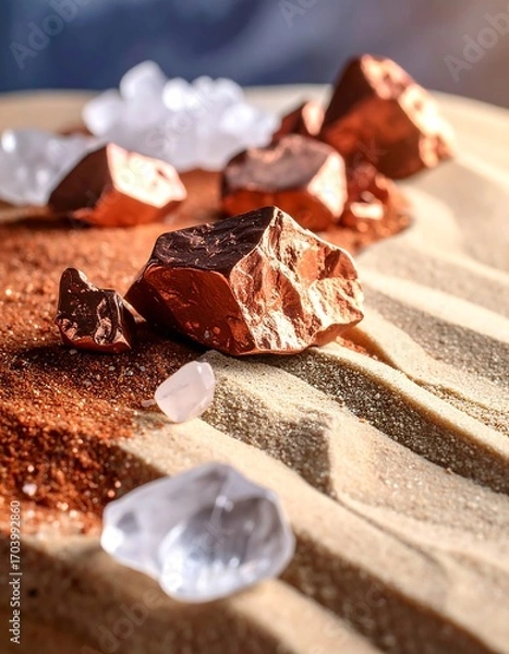 Obraz Copper crystals on sand
