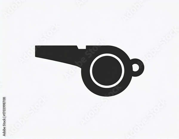 Fototapeta Minimal vector icon of a sports whistle, representing referees, rules, and coaching in athletics and competition.