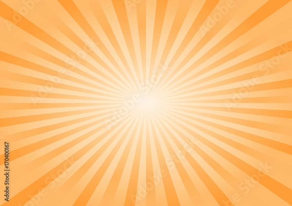 Fototapeta Abstract bright Orange Yellow rays background. Vector