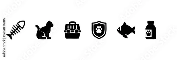 Obraz animal icons cats and dogs