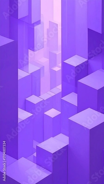 Obraz Abstract 3D purple cubes