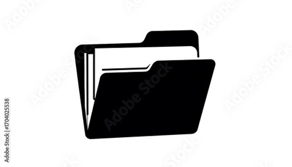 Obraz Simple black folder icon on white background