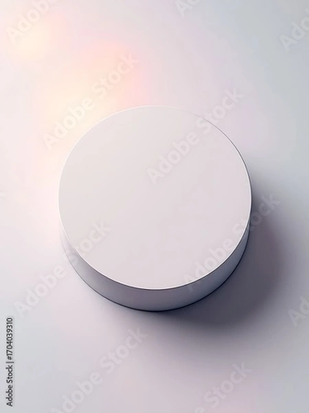 Fototapeta Minimalist white circular object on a light gray background