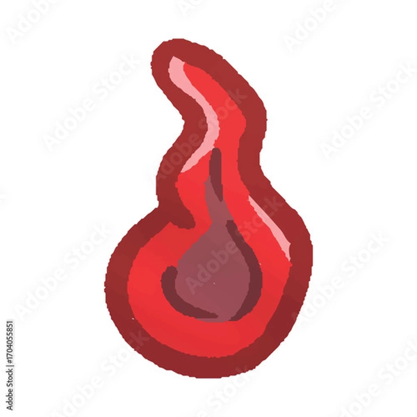 Obraz 炎　火　灯火　ファイヤー　イラスト　赤　レッド