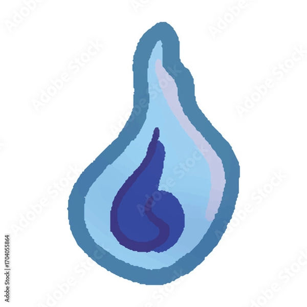 Obraz 炎　火　灯火　ファイヤー　イラスト　青　ブルー　青色