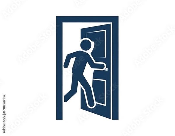 Obraz Person exiting a door