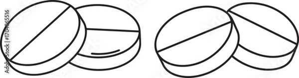 Obraz Two pairs of oval pills silhouette