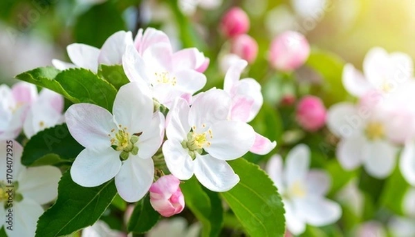 Obraz Blooming apple blossoms in spring sunlight