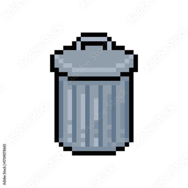Obraz trash garbage can pixel art