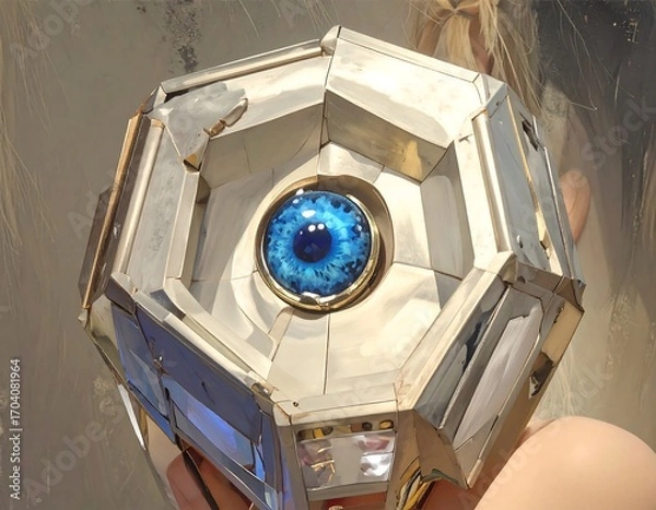 Obraz Metallic orb with eye