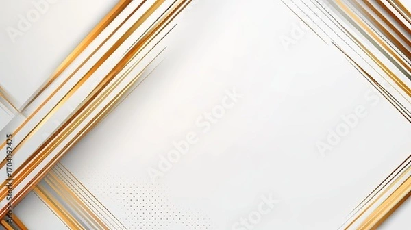 Obraz Abstract geometric background with gold and white