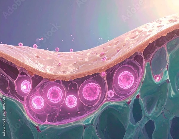Obraz Microscopic skin layer, cells