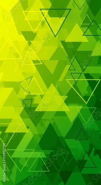 Obraz Green Geometric Triangle Pattern Abstract Background Vector Design for Website or Presentation