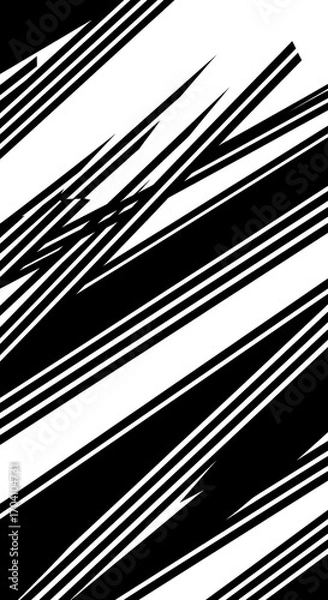 Obraz Abstract Black and White Diagonal Lines Pattern Background Vector Graphic Design Element