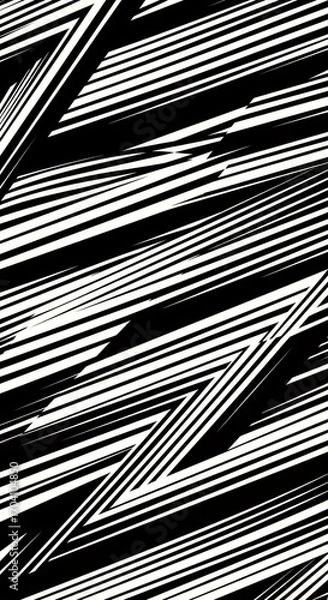 Obraz Abstract Black and White Diagonal Lines Pattern Background Dynamic Energy Modern Design Element