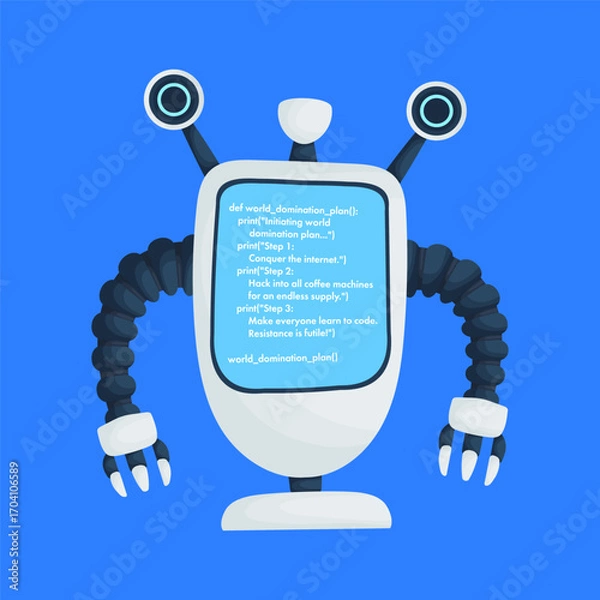 Obraz Cybernetic Scheme, Phase One Programming Animated Robot for Global Conquest.
