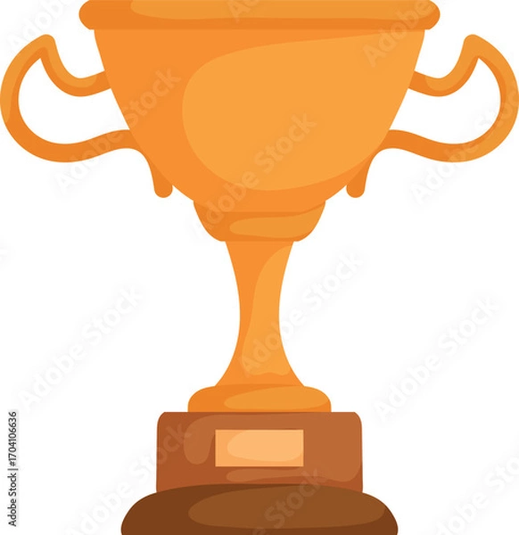 Fototapeta Glimmering Reward, Abstract Trophy Shape with Graceful Curves and Flat Base.