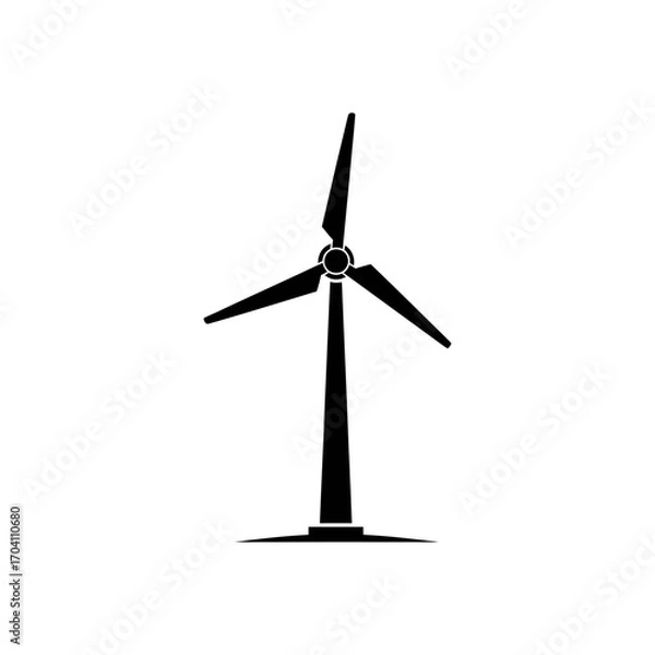 Fototapeta A wind turbine's propeller blade harnesses the power of the wind to generate clean electricity against a blue sky, representing a green alternative in renewable energy technology