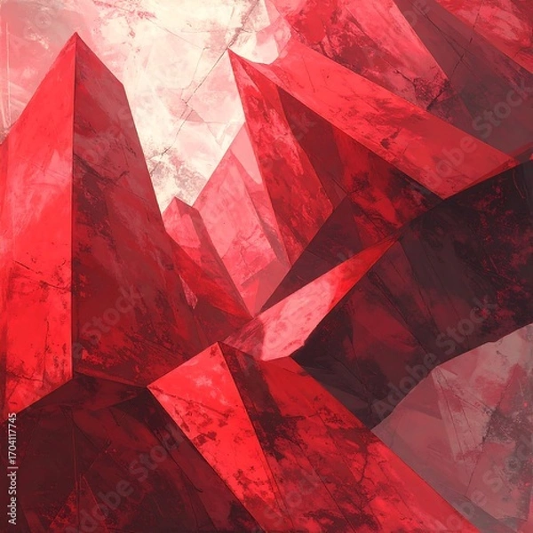 Obraz Abstract crystalline red landscape